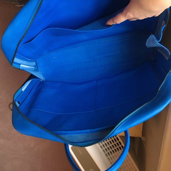 Isaac Reina Bond Satchel in cyan - laptop or weekender! - Picture 9 of 15